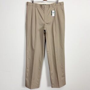 LL Bean Wrinkle Free Comfort Waist Pants Mens 40x33 Khakis Beige #262556 NWT
